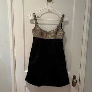 Milly black dress with gold overlay